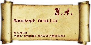 Mauskopf Armilla névjegykártya